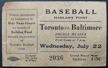 Load image into Gallery viewer, 1914 Hanlan&#39;s Point Ticket Toronto Maple Leafs International League Baseball
