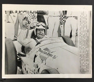 1961 Indianapolis Press Photo Bill Cheesbourg First Qualifier For Indy 500 Race