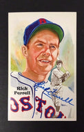 RICK FERRELL Signed PEREZ STEELE HOF Postcard Boston Red Sox BROWNS MLB Baseball