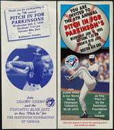 1995/96 Toronto Blue Jays MLB Baseball Pitch In For Parkinsons Charity Brochures