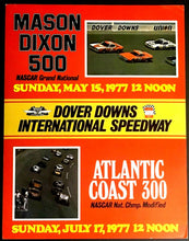 Load image into Gallery viewer, 1977 NASCAR Racing Advertising Display Dover Downs Speedway Mason Dixon 500
