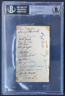 1950-51 Toronto Maple Leafs Team Autographed Signed Slabbed Postcard NHL Beckett