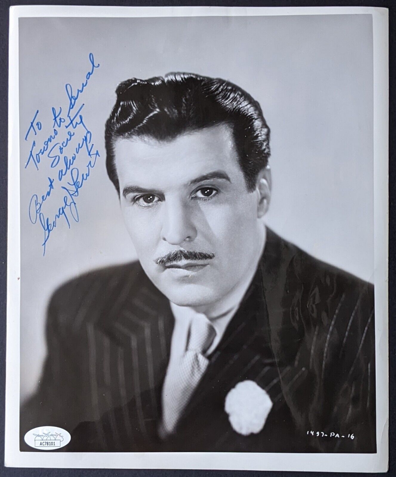 George J. Lewis Signed Autographed Photo Inscribed TV Actor Zoro
