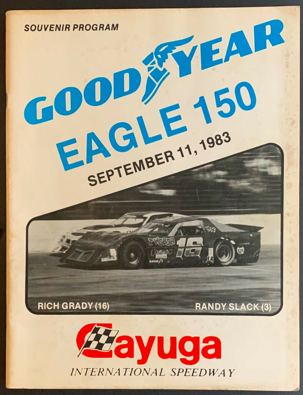 1983 Stock Car Racing Program Cayuga International Speedway Goodyear Eagle 150