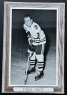 1950-64 Beehive Corn Syrup Group 3 Hockey Photo Pierre Pilote NHL White Sweater
