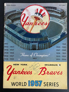1957 MLB World Series Program Yankees v Braves Game 2 Pee Wee Reese Collection