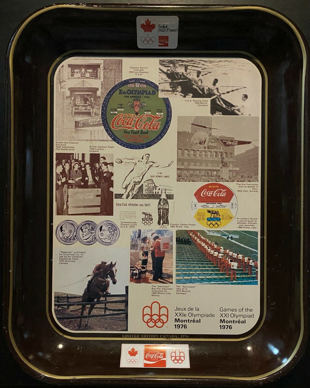 1976 Summer Olympics Commemorative Coca-Cola Tray Limited Edition 274/1976