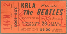 Load image into Gallery viewer, 1966 Dodger Stadium Beatles Slabbed Concert Ticket Orange Authenticated iCert
