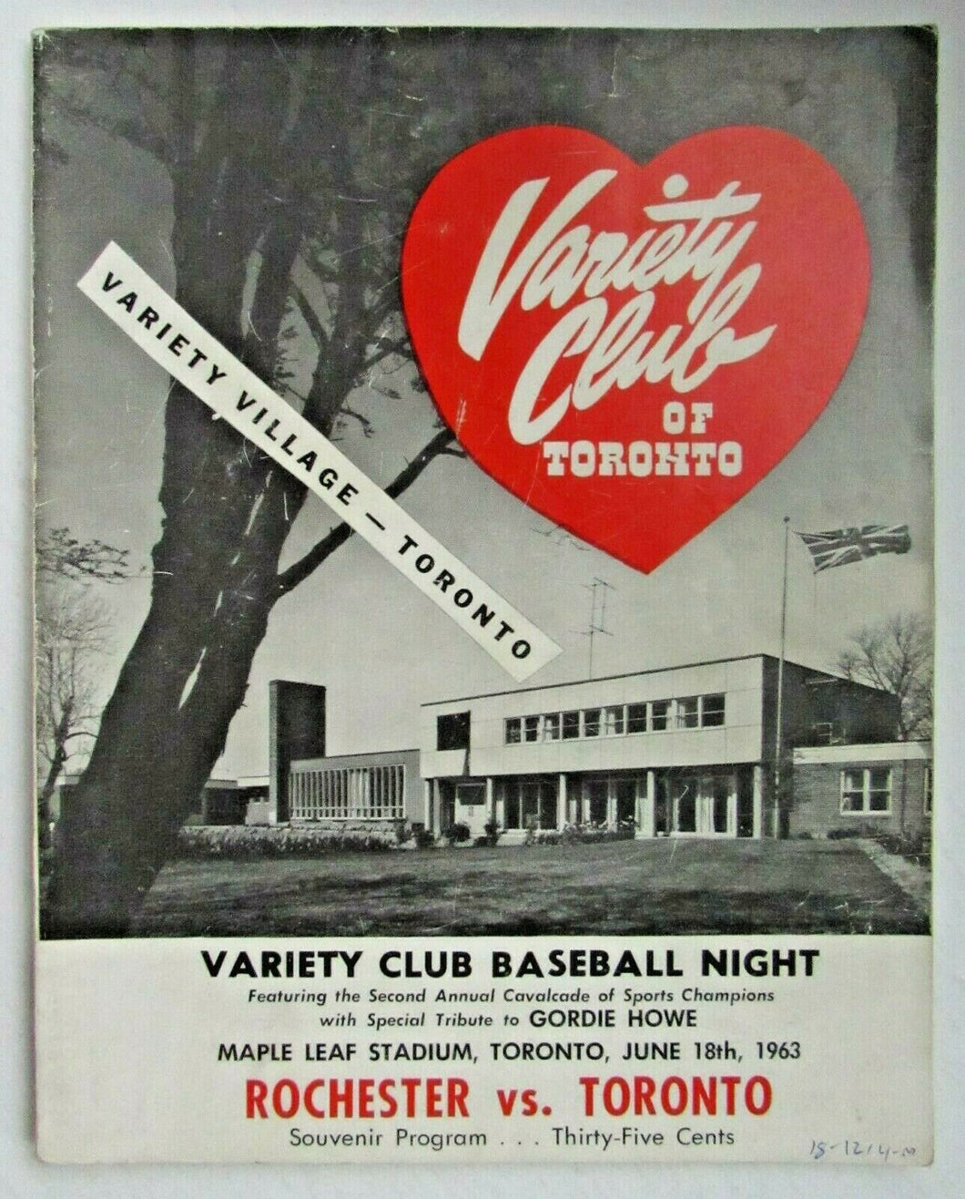 1963 Maple Leaf Stadium Variety Club Baseball Night Program Toronto vs ...