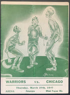 Inaugural Season NBA Philadelphia Warriors Chicago Stags Program Basketball VTG