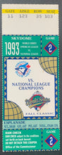 Load image into Gallery viewer, 1993 World Series Game 2 Ticket Stub Toronto Blue Jays MLB Baseball Vintage
