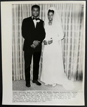 Load image into Gallery viewer, 1967 Wire Photograph Muhammad Khalilah Ali Belinda Boyd Wedding LOA Vintage
