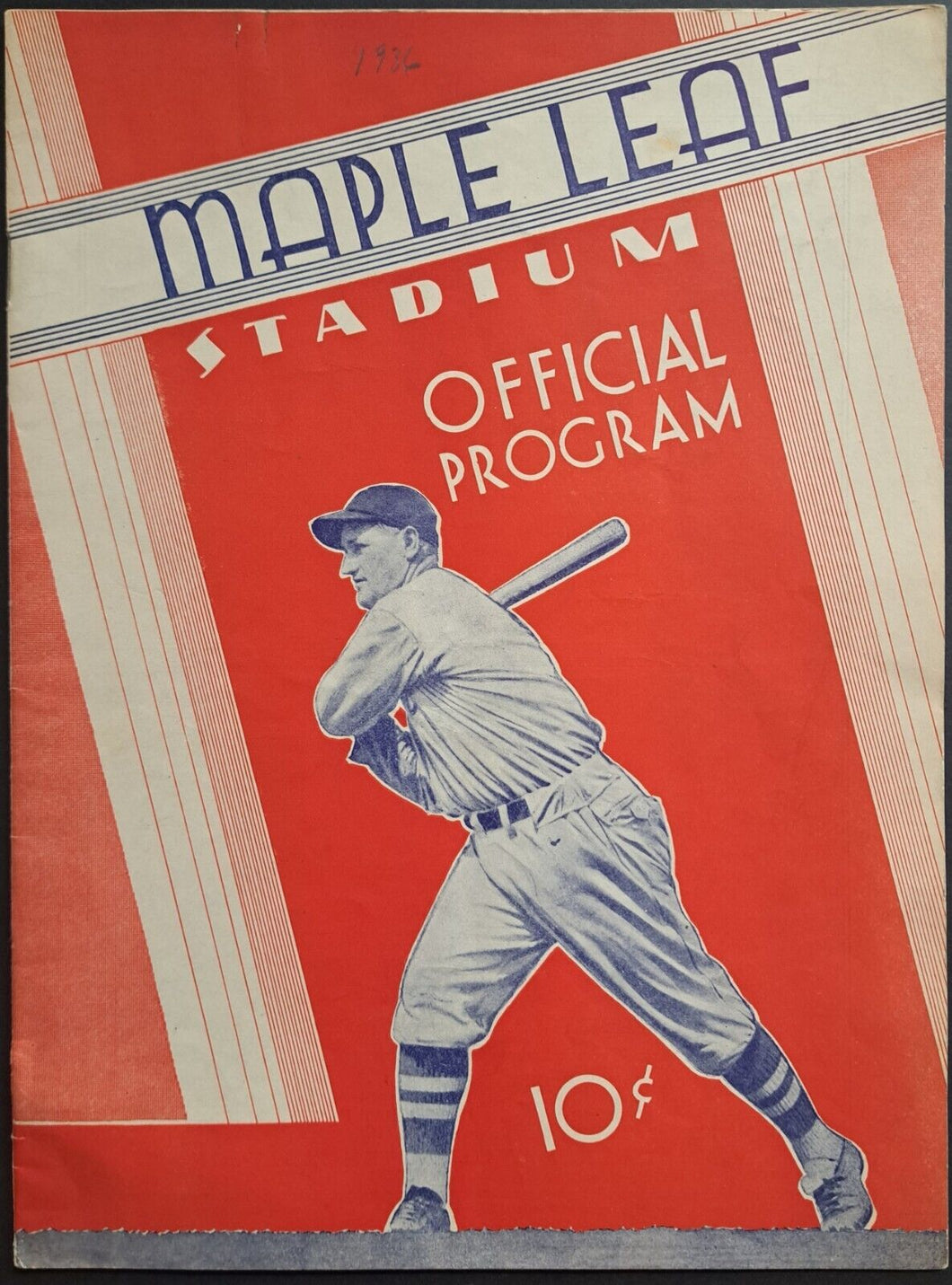 1936 Maple Leaf Stadium Baseball Program Maple Leafs vs Montreal Royals Vintage