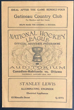 Load image into Gallery viewer, 1931 Ottawa Auditorium Hockey Program Montreal Canadiens vs Senators Hainsworth
