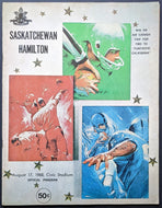 1968 CFL Football Complete Program Hamilton Tiger-Cats Saskatchewan Roughriders