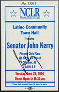 Senator John Kerry Autographed Signed NCLR Town Hall Ticket Latino Community