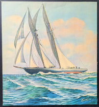 Load image into Gallery viewer, 1933 The Bluenose Print Champion Sailing Angus Walters Signed Autographed JSA
