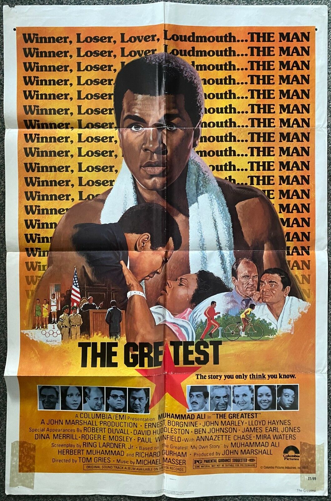 Muhammed Ali Vintage Movie Poster from the 1977 film The Greatest Boxing HOF