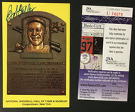 Bob Feller Signed Autograph Baseball Hall Of Fame Plaque Card Cleveland JSA