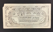 Load image into Gallery viewer, 1950 Indy 500 Race Ticket Vintage Johnnie Parsons Wins Old Vintage Racing Rare
