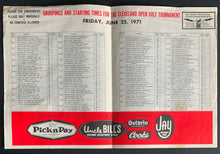 Load image into Gallery viewer, 1971 Cleveland Open Beechmont Country Club Golf PGA Tournament Pairing Sheet Vtg
