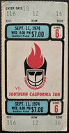 1974 Full Unused Ticket World Football League Chicago Fire Soldiers Field
