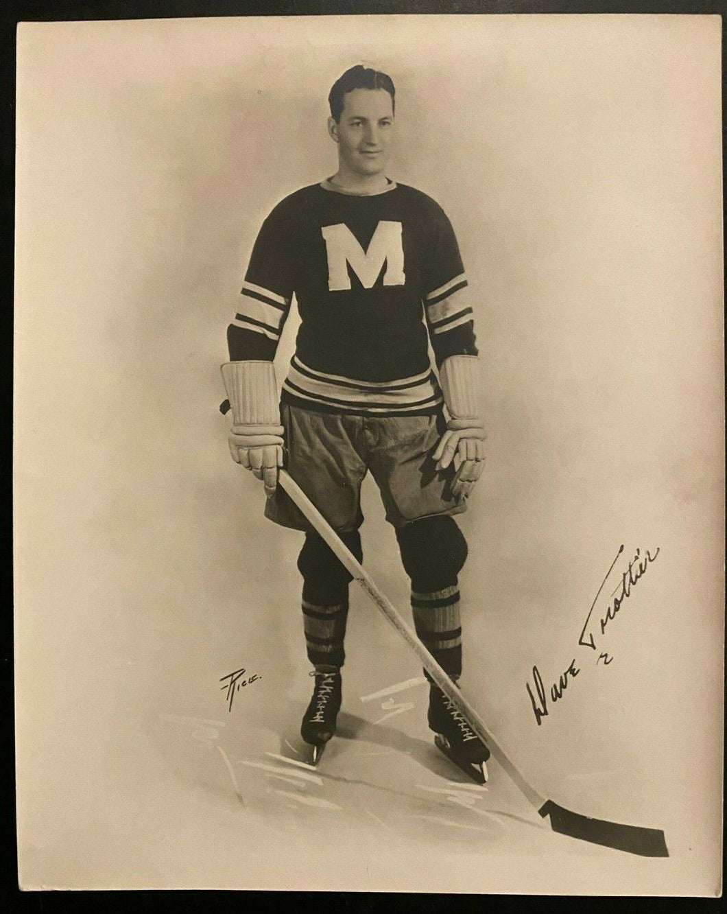 1932 NHL Hockey Vtg Rice Photo Montreal Maroons Dave Trottier Heavy Card Stock