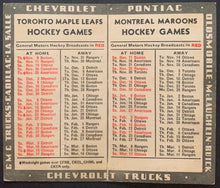 Load image into Gallery viewer, 1933-1934 General Motors Vintage NHL Pocket Schedule Leafs/Maroons/Canadiens
