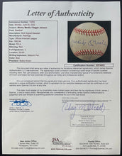 Load image into Gallery viewer, Mickey Mantle + Reggie Jackson Dual Signed Autographed Baseball Yankees JSA LOA
