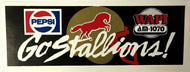 Vintage Go Stallions WAPI AM 1070 Radio Bumper Sticker Decal Birmingham Pepsi