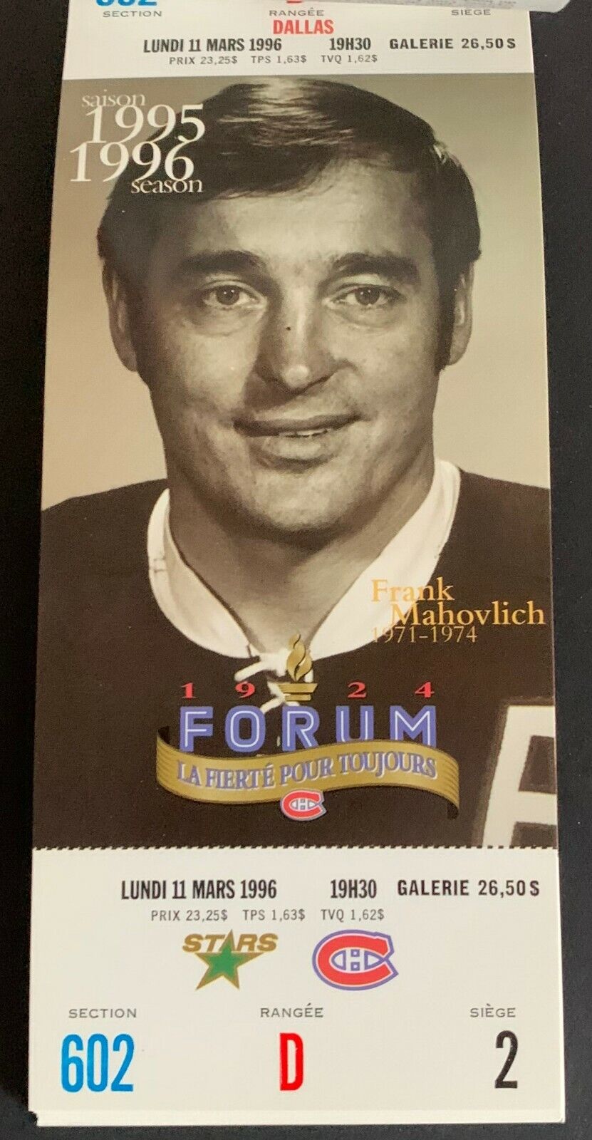 Montreal Canadiens Forum Last Game 96-97 Ticket Poster, Used---View All hot The Images--DurhamDeals