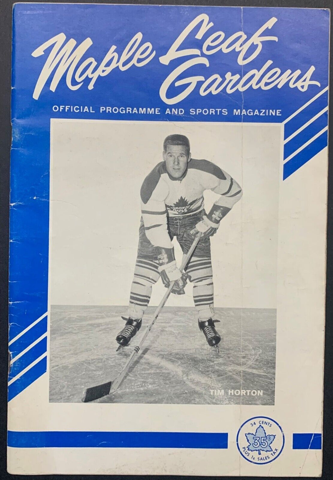 1964 NHL Hockey Program Toronto Maple Leafs Chicago Blackhawks Tim Horton Bower