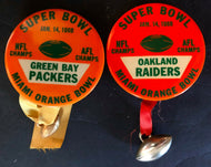 Super Bowl II Pinbacks Rare Only Sold @ The Game Orange Bowl Packers vs Raiders