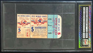 1952 World Series Ticket Game 5 Yankee Stadium Yankees vs Dodgers EX 5 iCert