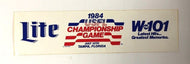 1984 USFL Championship Game Bumper Sticker Decal W101 FM Tampa Florida