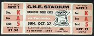 1974 CFL Football Ticket CNE Stadium Toronto Argonauts vs Hamilton Tiger Cats