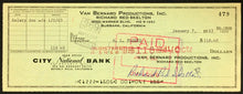 Load image into Gallery viewer, 1963 Red Skelton Vintage Signed Cheque Autographed Bank Check TV Show Celebrity
