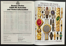 Load image into Gallery viewer, 1995 Boston Bruins vs Ottawa Senators Final Regular Season Game Lot Brochure ++
