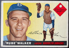 Load image into Gallery viewer, 1955 Topps Baseball #108 Rube Walker Brooklyn Dodgers Vintage MLB Card
