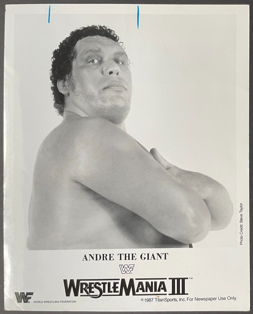 1987 Andre the Giant WWF Wrestlemania III Original Publicity Photo La Presse