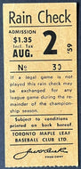 1959 Toronto Maple Leafs International League Baseball Ticket Vintage