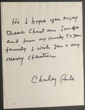 Load image into Gallery viewer, Charley Pride Signed Handwritten Note Cassette Cover Christmas In My Town JSA
