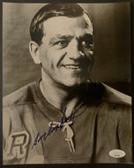 Boom Boom Bernie Geoffrion Autographed B&W New York Rangers Photo NHL Hockey JSA