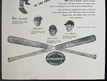 Load image into Gallery viewer, 1948 Louisville Slugger Star Performance Ad Poster Musial DiMaggio Williams MLB
