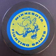 Minnesota Fighting Saints WHA Hockey Game Puck Used Biltrite Slug Made In Canada