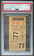 Last Game At The Polo Grounds Ticket Stub Graded Slabbed V3 PSA Mays Clemente