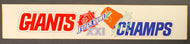 New York Giants Super Bowl XXI Vintage Original NFL Football Bumper Sticker
