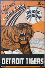 Load image into Gallery viewer, 1939 Detroit Tigers 8 Page Foldout Scorecard Program MLB Baseball vs NY Yankees
