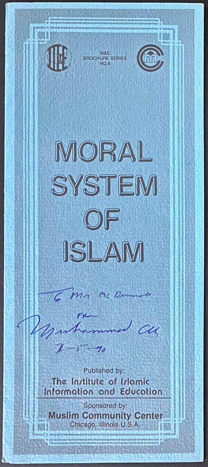 1990 Muhammad Ali Autographed Islamic Pamphlet World Boxing Champions JSA Signed