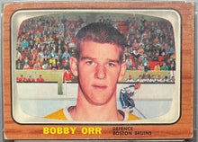 Load image into Gallery viewer, 1966 Topps #35 Bobby Orr Boston Bruins NHL Hockey Rookie Card PSA VG+ 3.5 Rare
